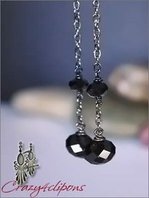 Sophisticated Long Black Clip Earrings