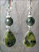 Agate/Jasper Teardrops clip Earrings
