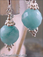 Amazonite silver small clipon earrings