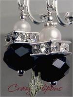Black Crystal - Holiday Clip Earrings