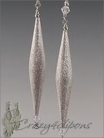 Long brushed bicone Silver - Pierced & Clip Earrings