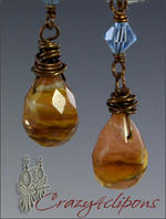 Ethnic Antique copper clipearrings
