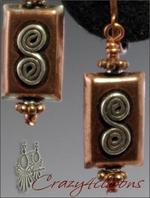 Copper and silver clipon earrings