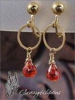 Petite Crystal mini hoops clip earrings