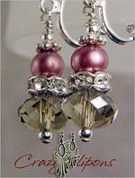 Xsmall Crystal Pearl Clip earrings - avail as Pierced too