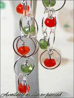 Dancing circles: Sterling silver dangling earrings