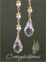 Dangling Gold filled Pearl, Pierced & Non-pierced Earrings