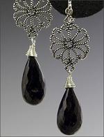 Vintage touch - Silver Garnet clip earrings
