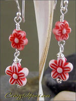 Pretty dangling flower kids earrings