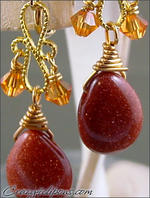Dangling teardrops clipon earrings