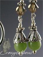 Jade Swarovski clipon earrings