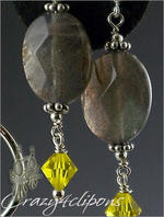 Labradorite Swarovski clip on earrings