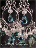 Blue Topaz Chandelier Clip Earrings