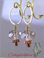 clip on earrings: crystal and 14K gold filled