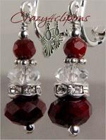 Festive crystals: clip on earrings - avail as pierced too