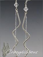 Seductive Drips of Silver Long - Pierced & Clip Earrings