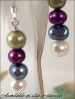 Pearl Quartet - small  clip earrings