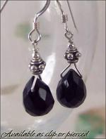 Onyx and Silver Small - Pierced & Clip Earrings