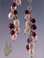 Garnet Pearl clustered clip-on earrings