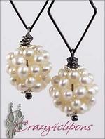Popcorn balls: Pearl , Pierced & Non-pierced Earrings