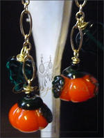 Pumpkin Halloween/Thanksgiving dangling clip earrings