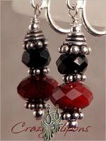 Black, Red Xsmall clip on earrings