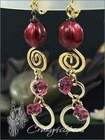 Red Pods Dangle Clip Earrings
