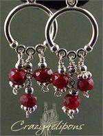 Cinnamon bites, Silver and Rubies - Pierced & Clip Earrings