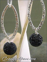 Sterling Silver and Lava dangling earrings