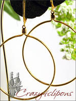 Dangling clip hoop earrings