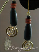 African flair wood clipon earrings