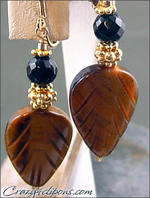 Autumn Leaves: Tiger eye onyx earrings