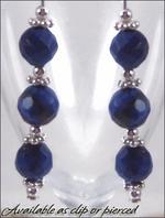 Lapis Lazuli Clip Earrings - For Non-pierced and Pierced ears
