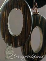 Wood hoops clip earrings