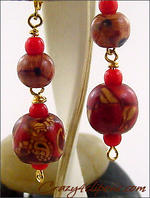 Bohemian wooden beads clip earrings