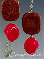 Wood and Vintage clipon earrings
