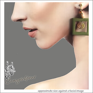 Large Square Wood Hoop Earrings | Pierced or Clips