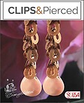 Pink Opal & Antique Copper Earrings| Pierced or Clips