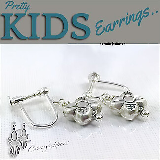 Sweet and Dainty: Delicate Silver Flower Dangle Earrings for Kids