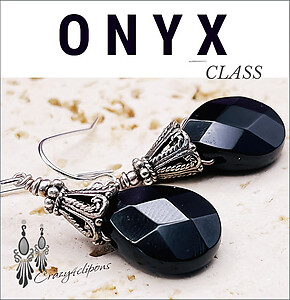 Elegant Black Onyx Teardrop Detail Piercing Clipon Earrings