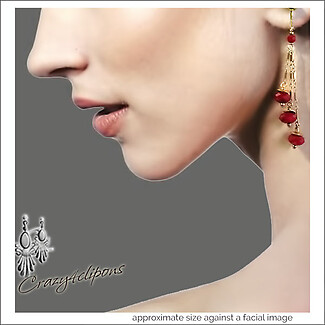 Dangling Gold Crystal Clip Earrings