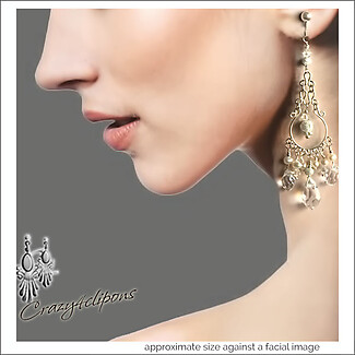 Bridal Elegance: Crystal Chandelier Clip Earrings