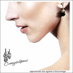 Elegant Black Crystals Earrings |Pierced or Clips