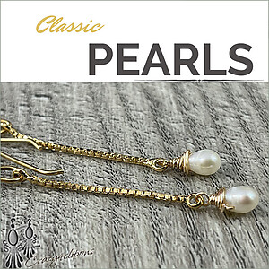 Sleek Dangling Pearl Earrings