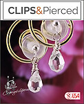 Crystal Dangling Earrings with invisible clips