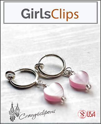 Kid-Friendly Chic: Colorful Hearts Clip Earrings for Girls