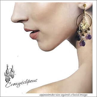 Amethyst Chandelier Earrings | Pierced & Clips