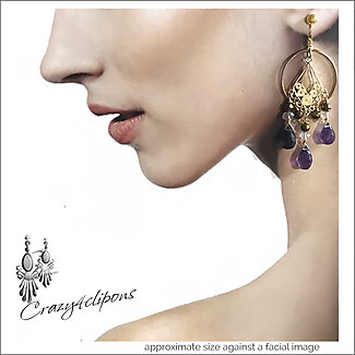 Amethyst Chandeliers: Bold Clip Earrings