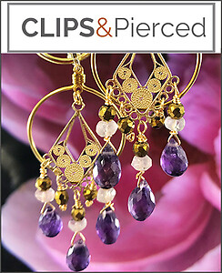 Amethyst Chandeliers: Bold Clip Earrings