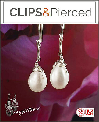 Fresh Water Pearl Earrings | Pierced or Clips